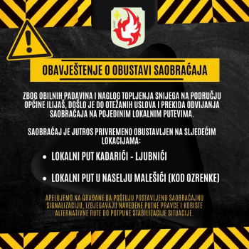 Obavještenje o obustavi saobraćaja